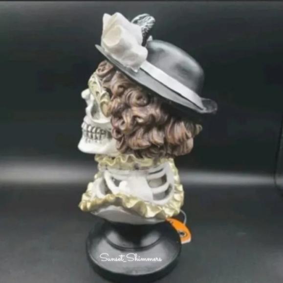 Halloween Animated Light Masquerade Costume VICTORIAN SKELETON COUPLE Bust Decor - Picture 10 of 12